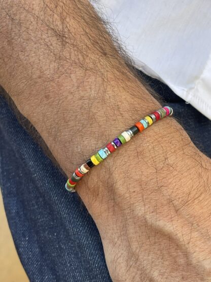 Bracelet Multicolore Rondelles Argentées  Cuivrées ou noires – Image 5
