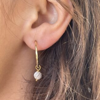 Boucles Créoles Oreilles Non Percées  Perle