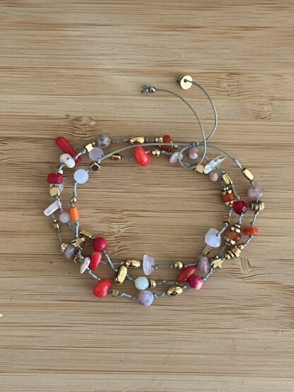 Bracelet Cigogne Rose et Rouge