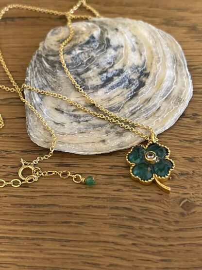 Collier Fleur Onyx Vert – Image 3