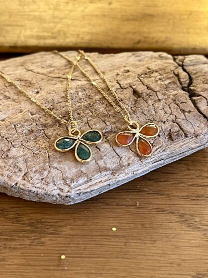 Collier Pétales Onyx ou Cornaline – Image 2