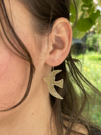 Boucles Colombes Paillettes Grand Modèle – Image 2