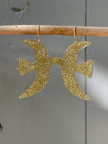 Boucles Colombes Paillettes Grand Modèle