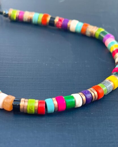 Bracelet Multicolore Rondelles Argentées  Cuivrées ou noires – Image 3