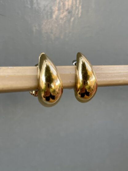 Boucles Oreilles Non Percées Gouttes Dorées