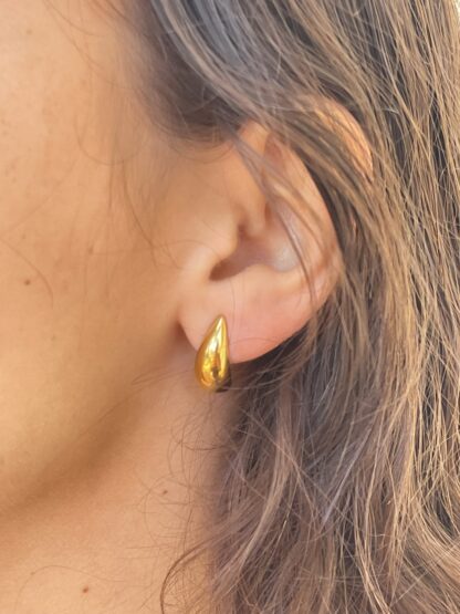 Boucles Oreilles Non Percées Gouttes Dorées – Image 2