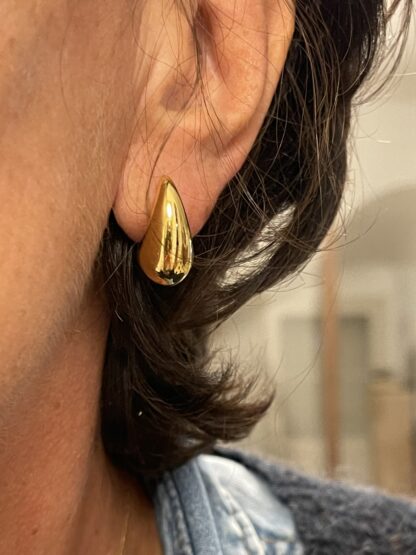 Boucles Oreilles Non Percées Gouttes Dorées – Image 3