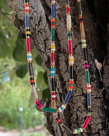 Collier Multicolore Tubes et Rondelles – Image 2