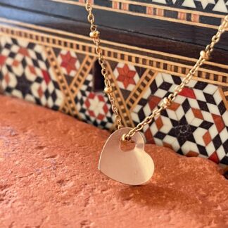 Collier Double Cœur Ajouré