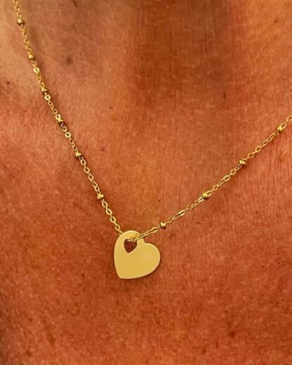 Collier Double Cœur Ajouré – Image 2