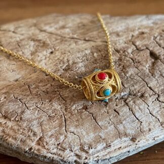Collier Amulette Tube Ajouré