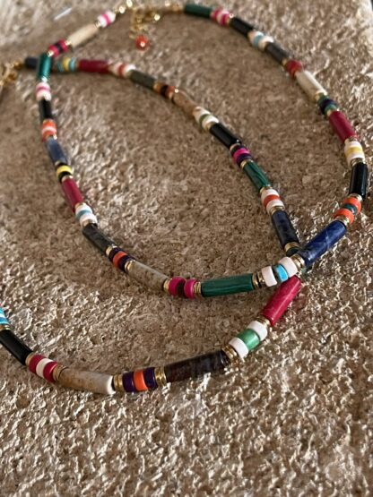 Collier Multicolore Tubes et Rondelles – Image 3