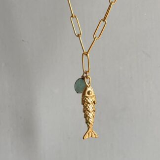 Collier Poisson Perle sertie