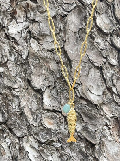 Collier Poisson Perle sertie – Image 2
