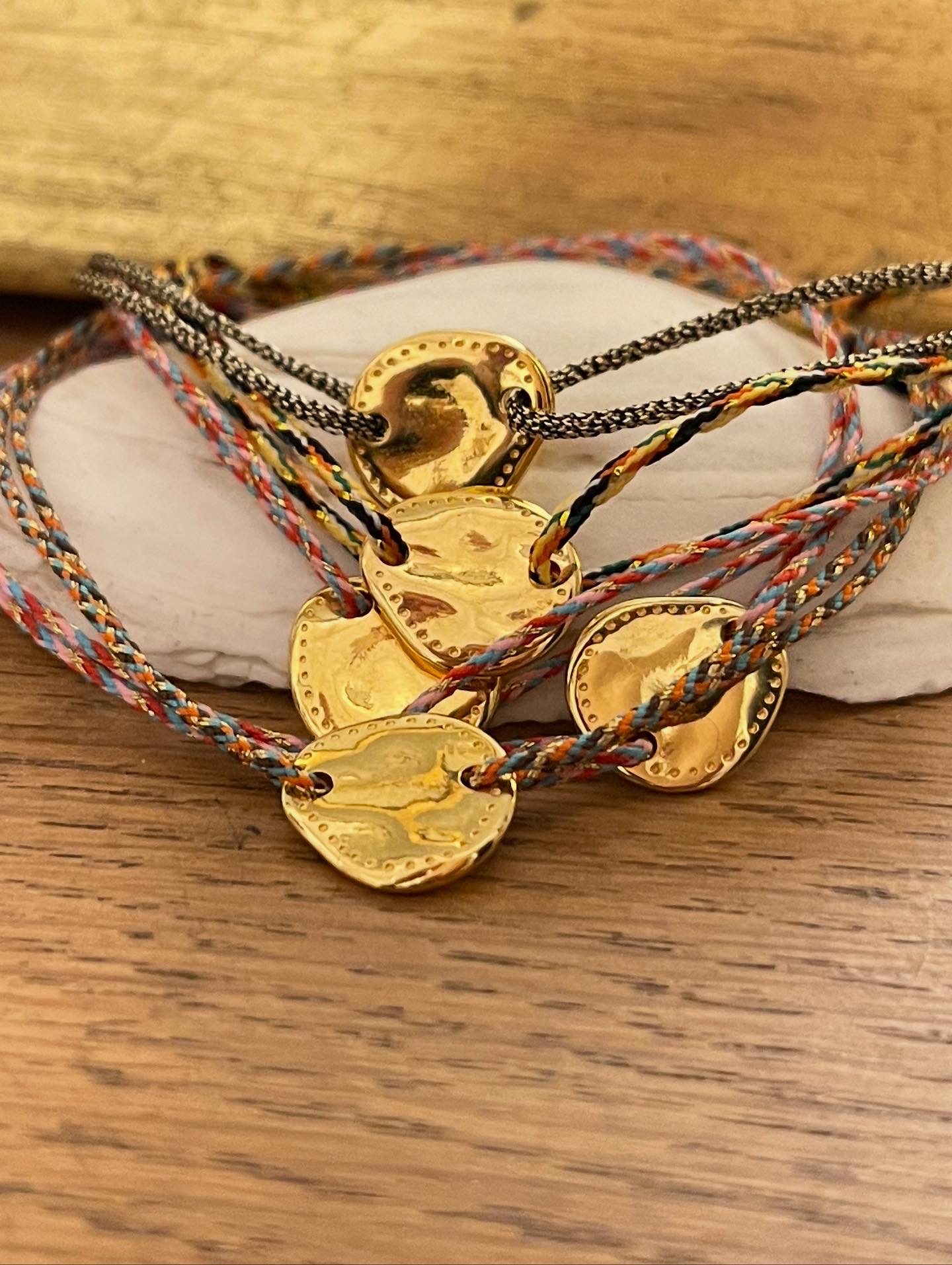 Bracelet plaque martelée