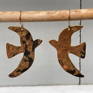 Boucles d'Oreille Colombes dorées grand modèle