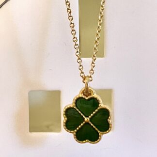 Collier Trèfle Cœur Vert