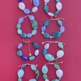 Bracelet Galets Verts Bleus