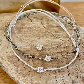 Bracelet Petit Brillant Cordon Pailleté